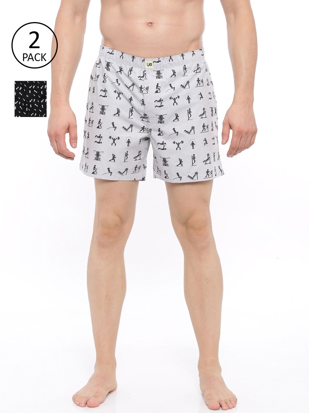 Urban Dog Mens Grey Pack of 2 Boxers-picture-35