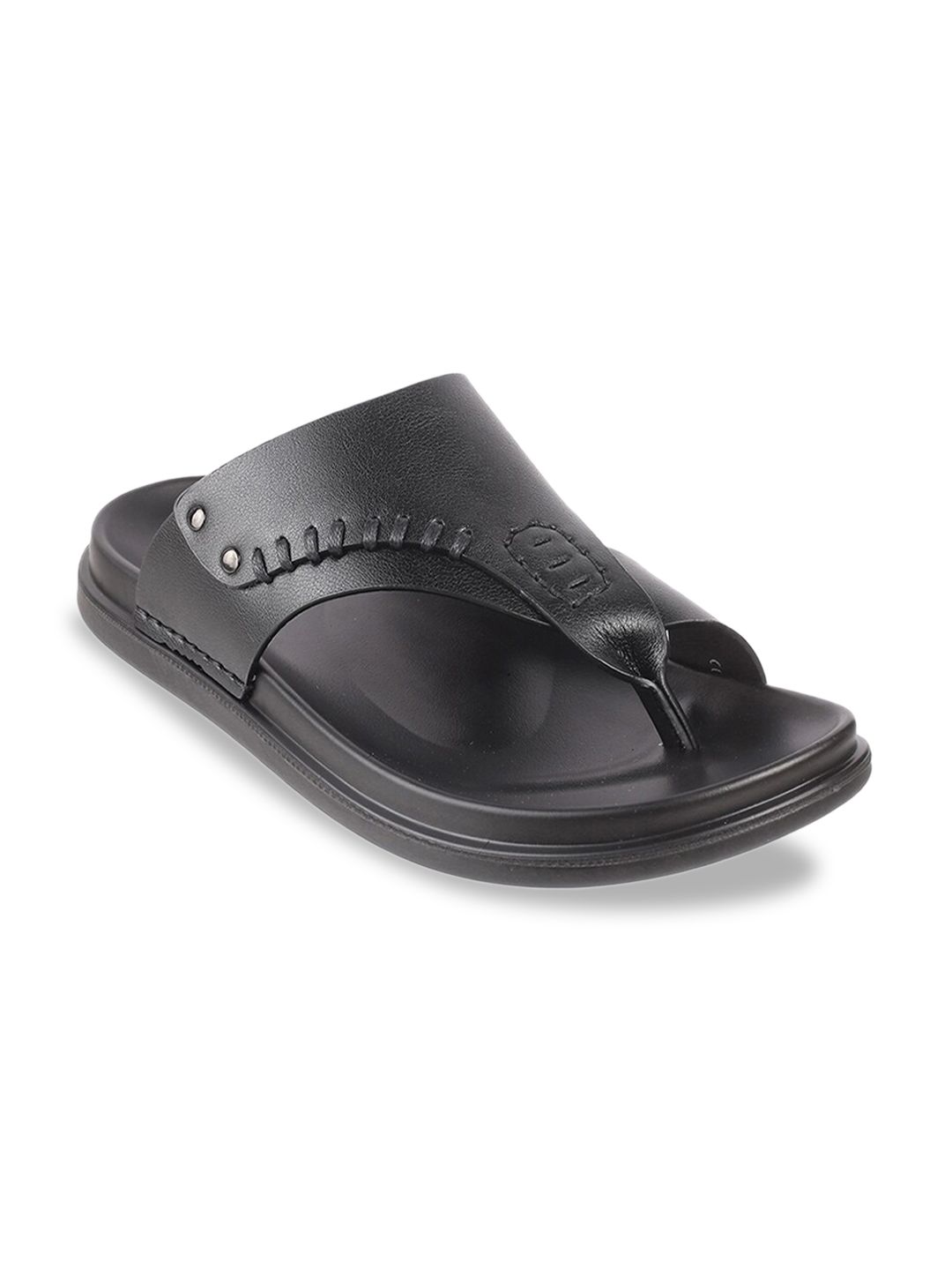 DAVINCHI Men Black Leather Comfort Sandals-picture-14