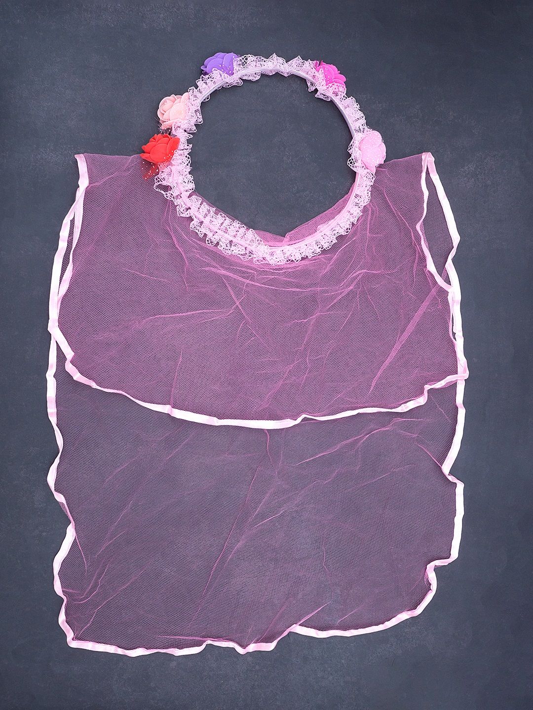 Golden Peacock Pink Lace Tiara-image-5