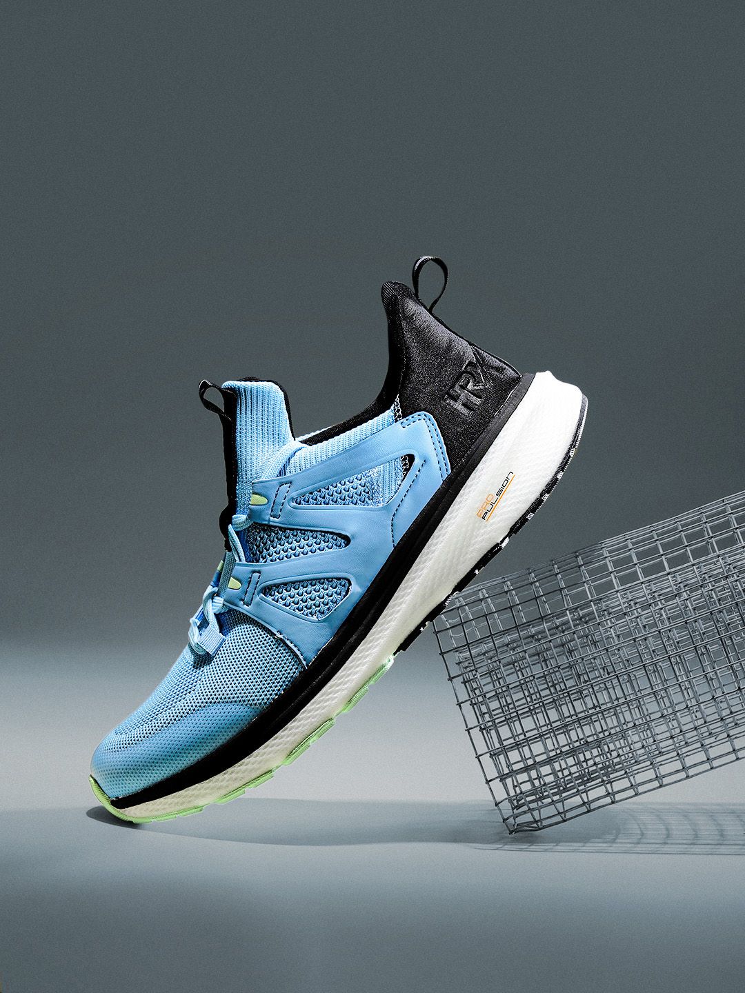 HRX by Hrithik Roshan Men Blue Woven Design PROPULSION Running Shoes-image-4