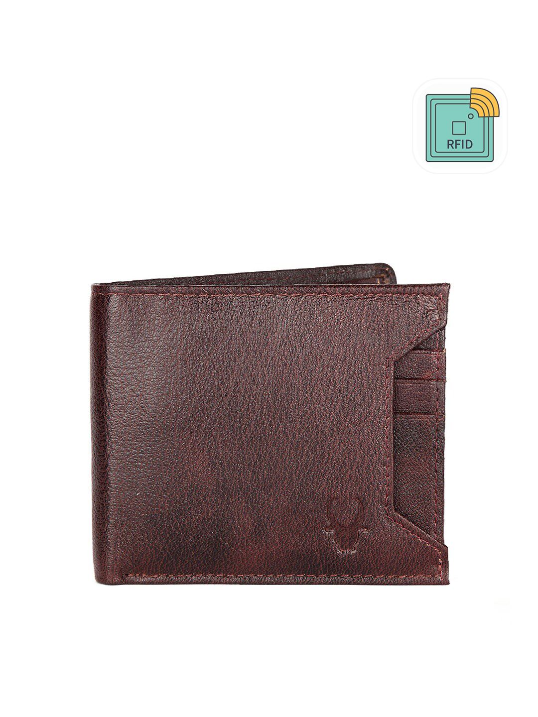 WildHorn Men Maroon Solid RFID Leather Two Fold Wallet-picture-42