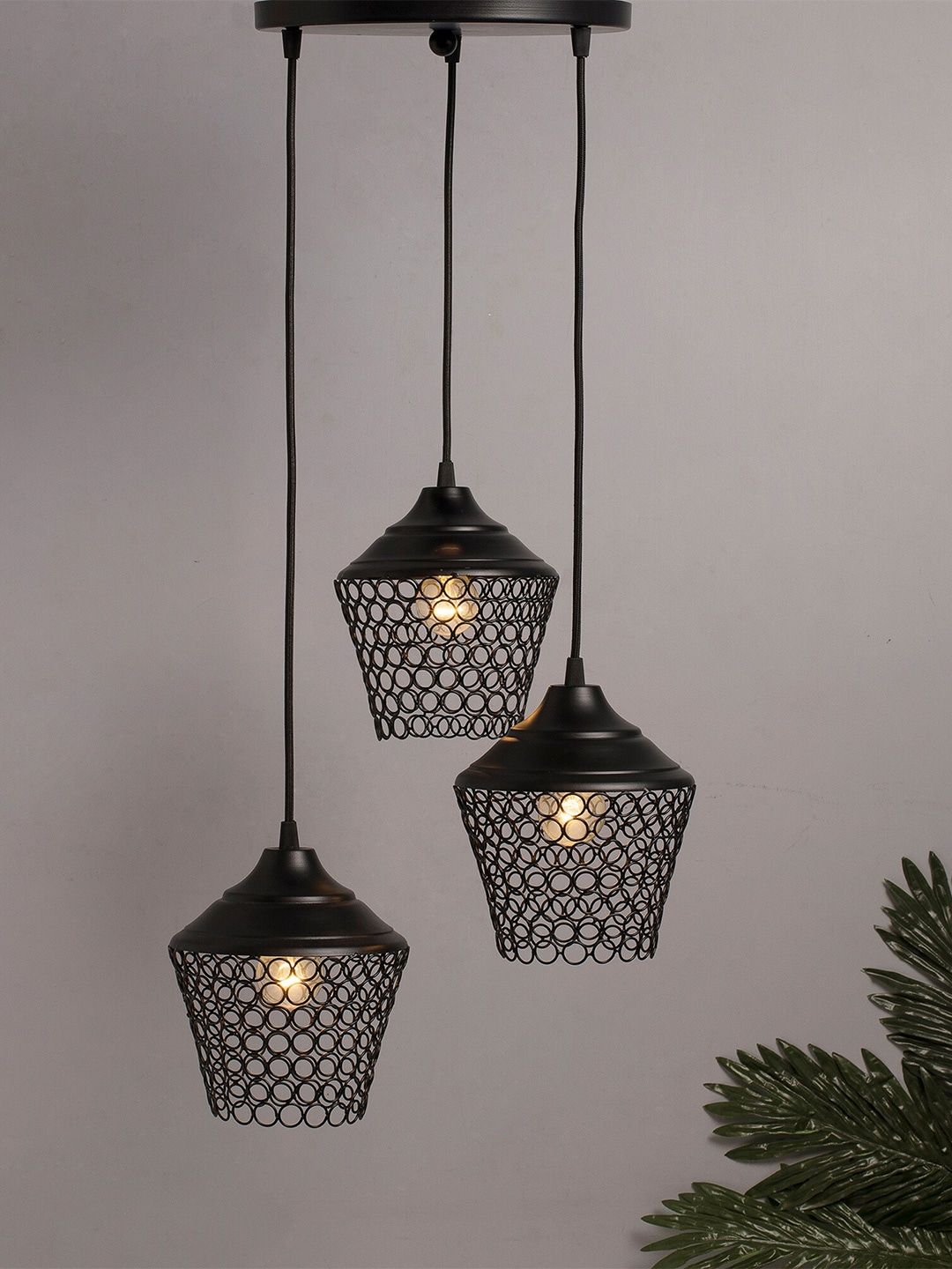 Homesake Black Self Design Contemporary Ceiling Cluster Lights-image-0