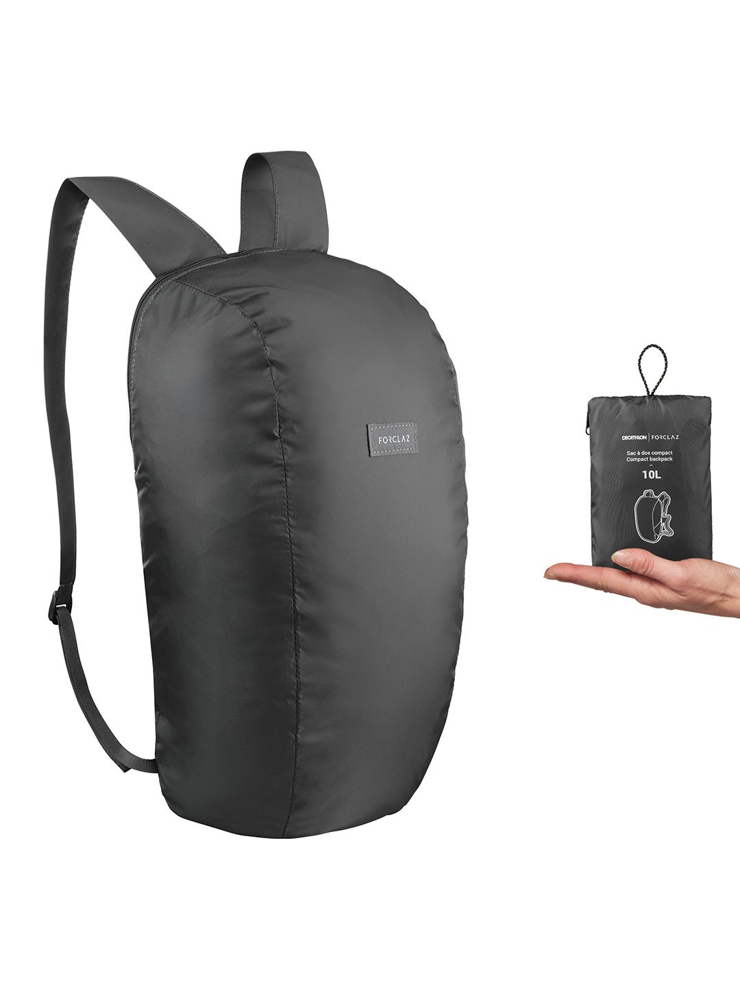 FORCLAZ By Decathlon Unisex Black Compact Travel Backpack-picture-10