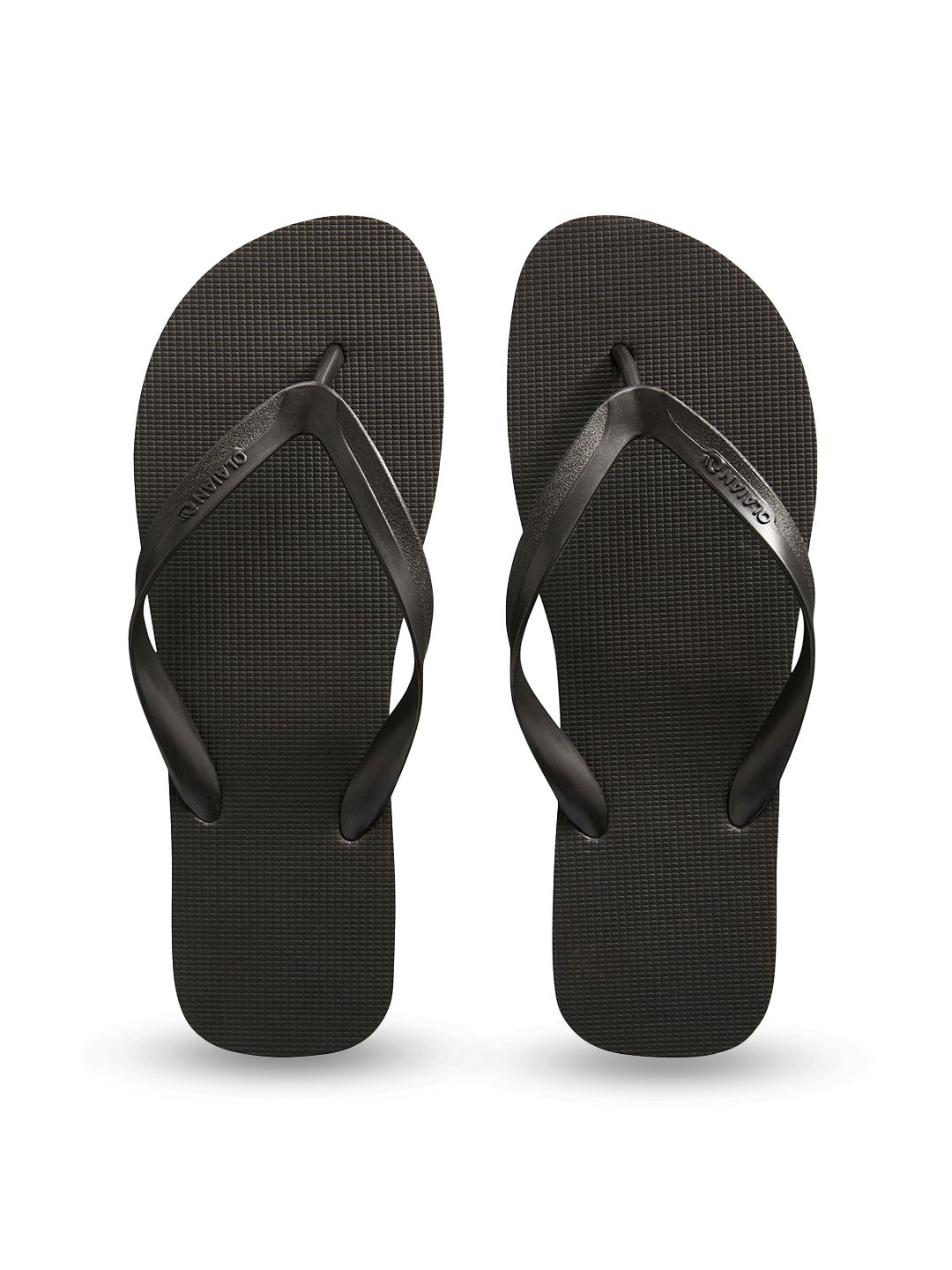 OLAIAN By Decathlon Men Black Self Design Thong Flip-Flops-image-17