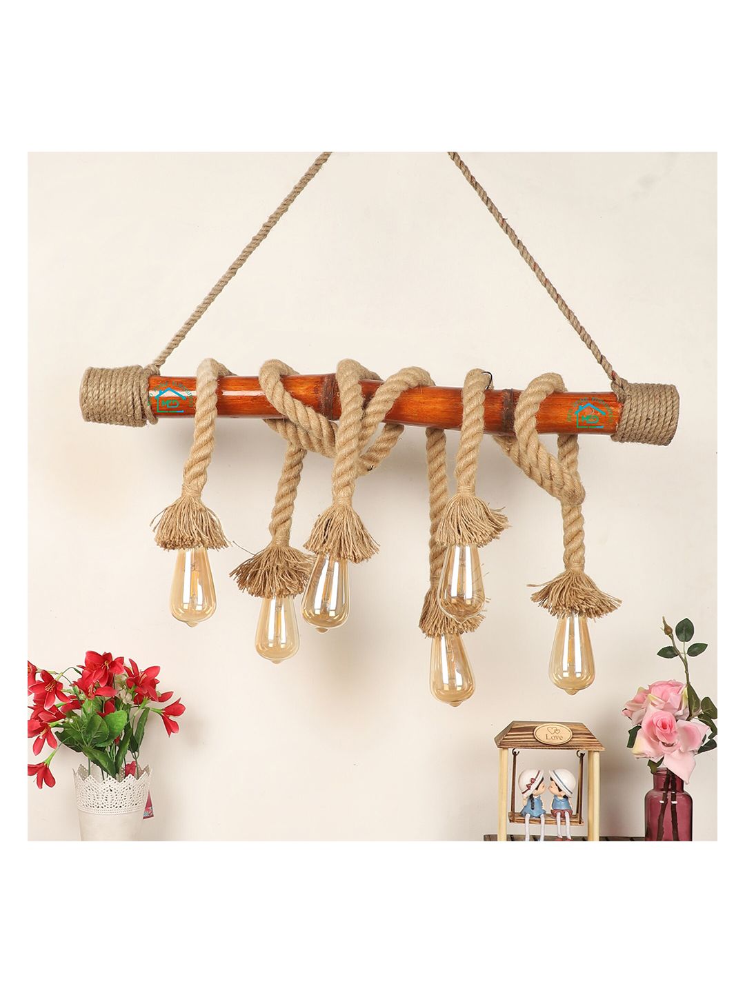 MFD HOME FURNISHING Brown Self Design Rope Lights-picture-27