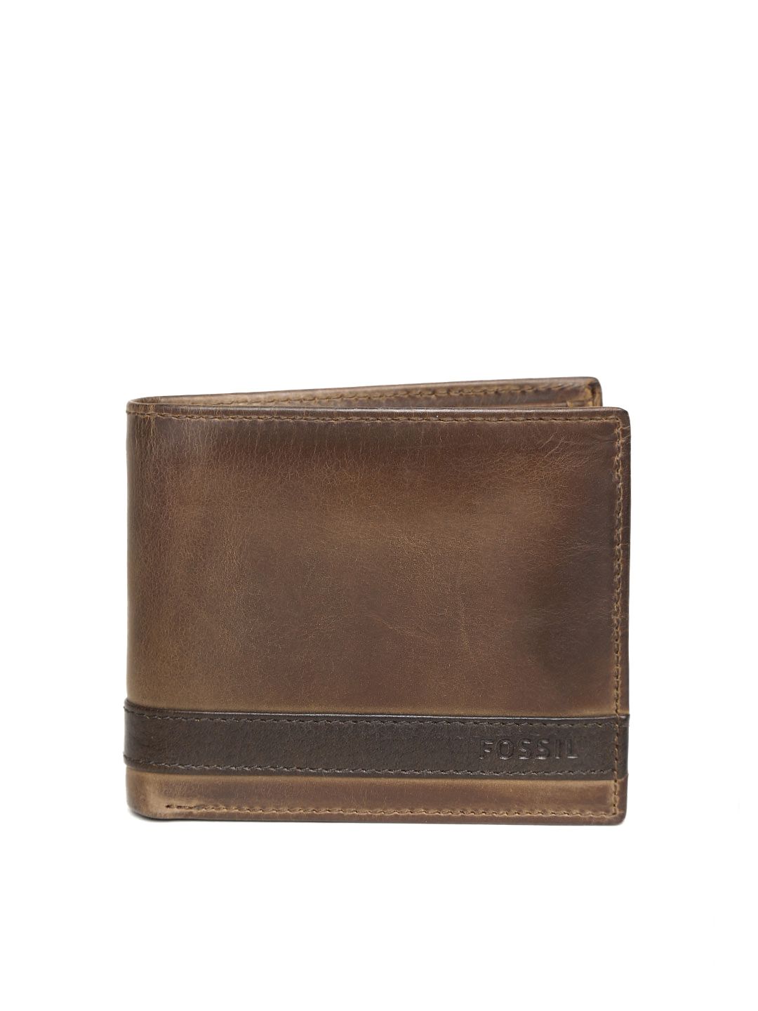 Fossil Men Brown Genuine Leather Wallet-image-35