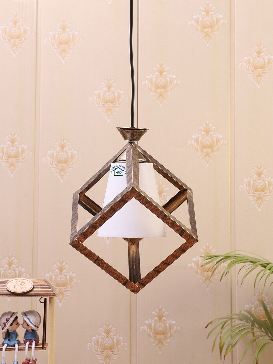 MFD HOME FURNISHING White & Gold-Toned Solid Quirky Hanging Lamp-image-45