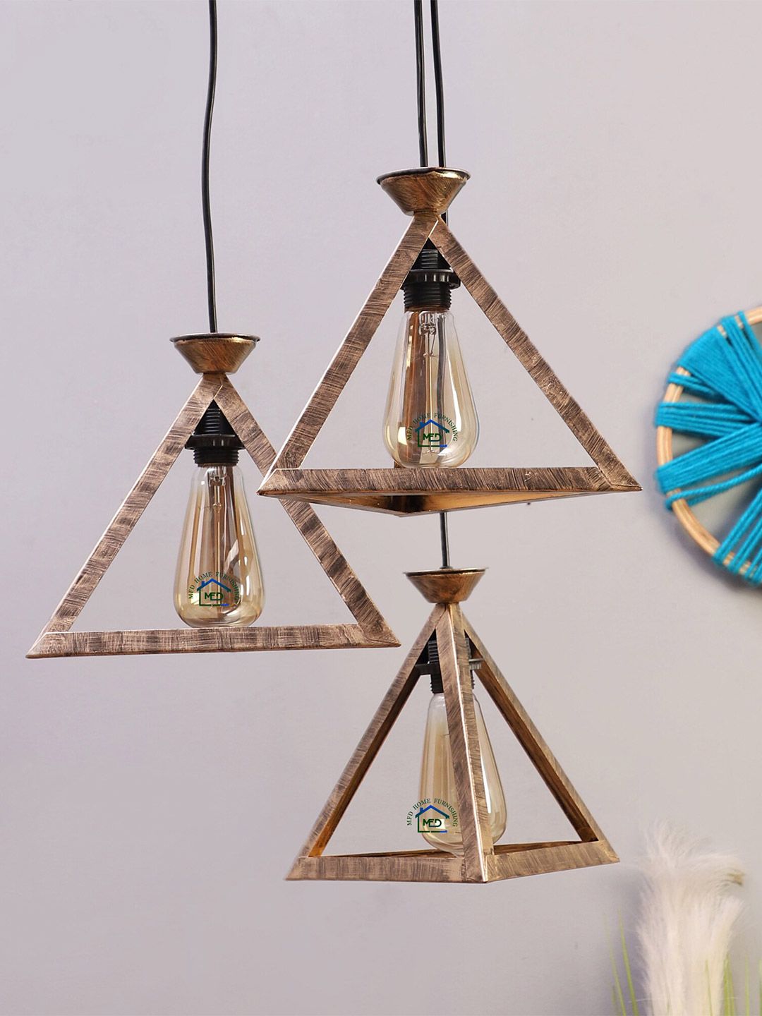 MFD HOME FURNISHING Gold-Toned & Yellow Textured Quirky Cluster Lights-picture-43