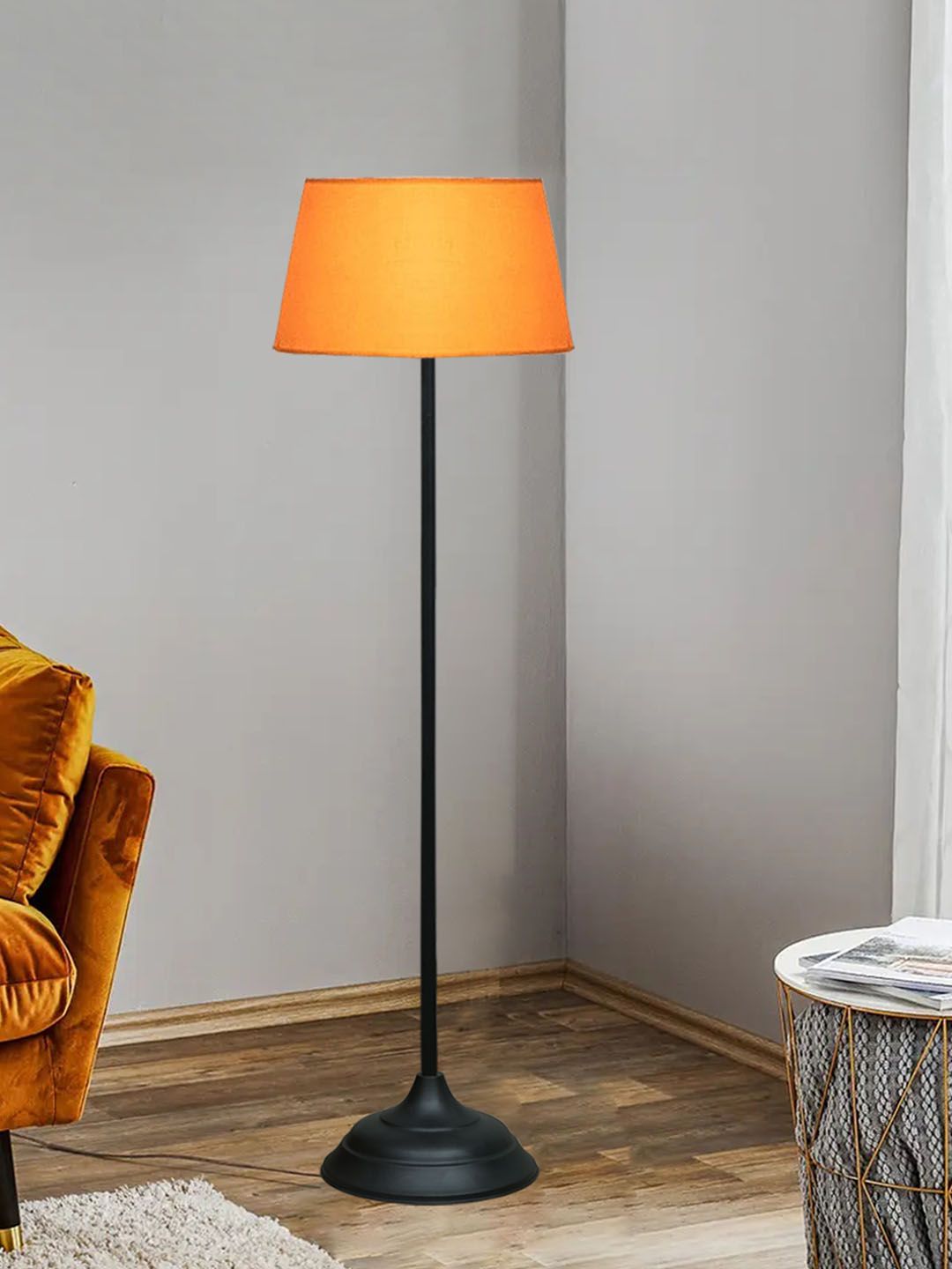 Homesake Black & Orange Solid Contemporary Club Lamp-image-15