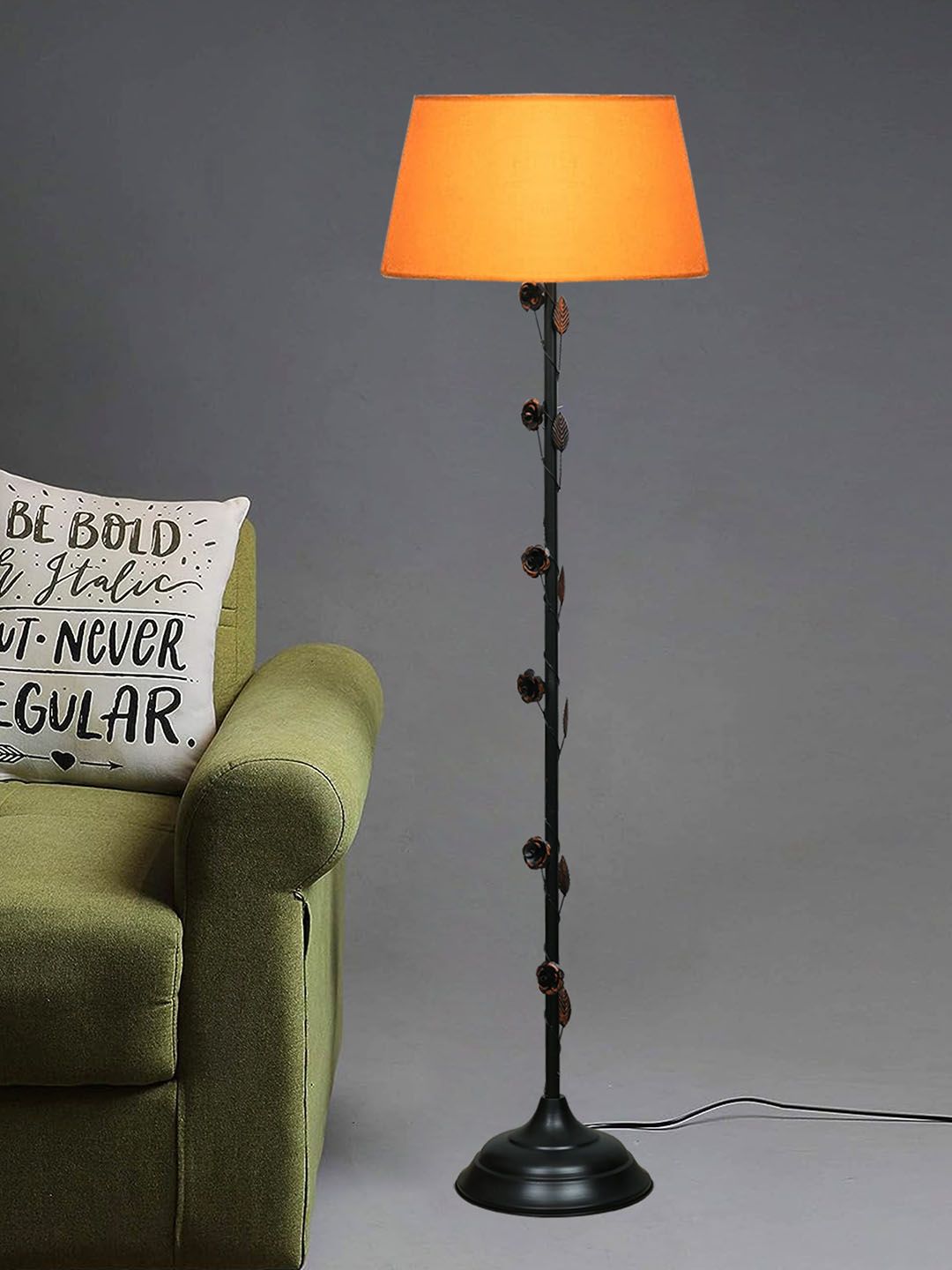 Homesake Black & Orange Solid Contemporary Club Lamp-image-14