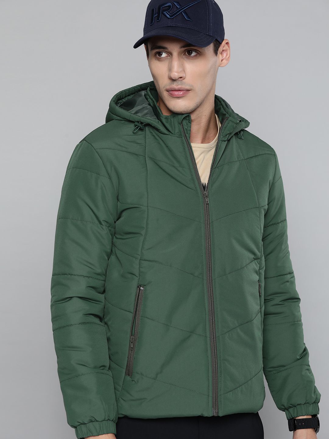 Buy HRX By Hrithik Roshan HRX By Hrithik Roshan Outdoor Men winter moss  Rapid-Dry Solid Jacket at Redfynd