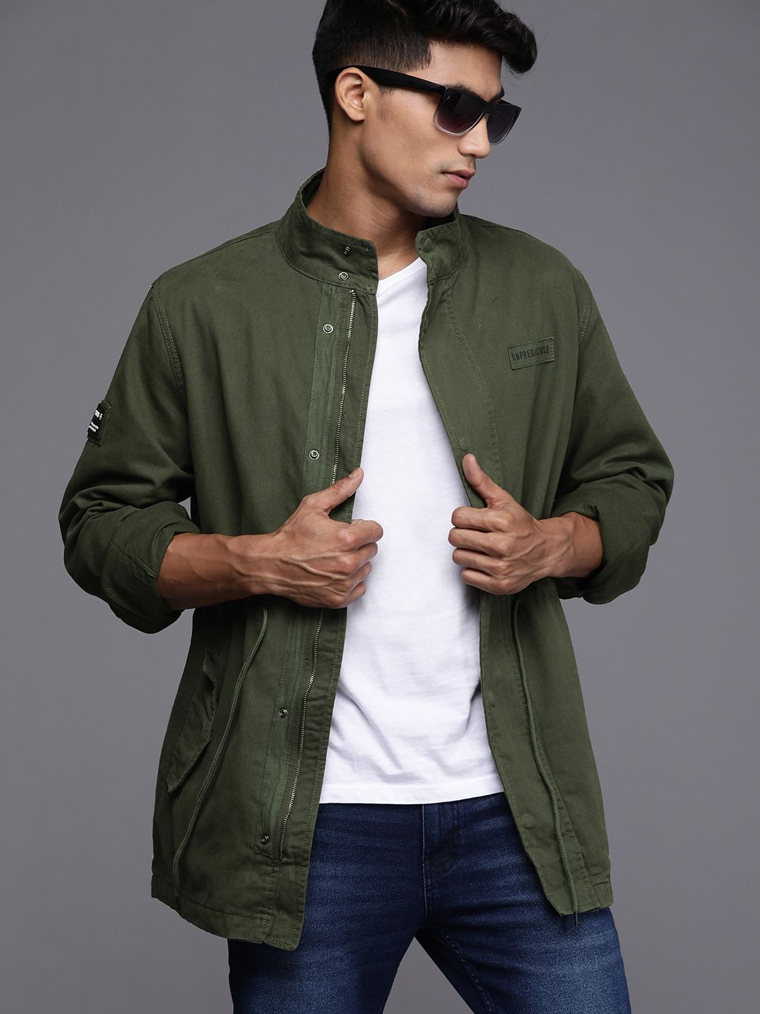 Wrogn olive sale green jacket