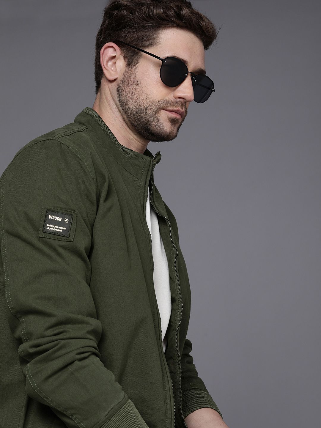 wrogn olive green jacket