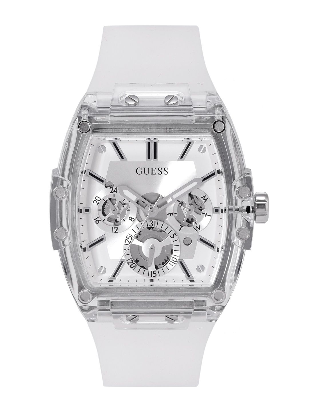 GUESS Men Silver-Toned & White Dial Analogue Watch GW0203G1-image-35