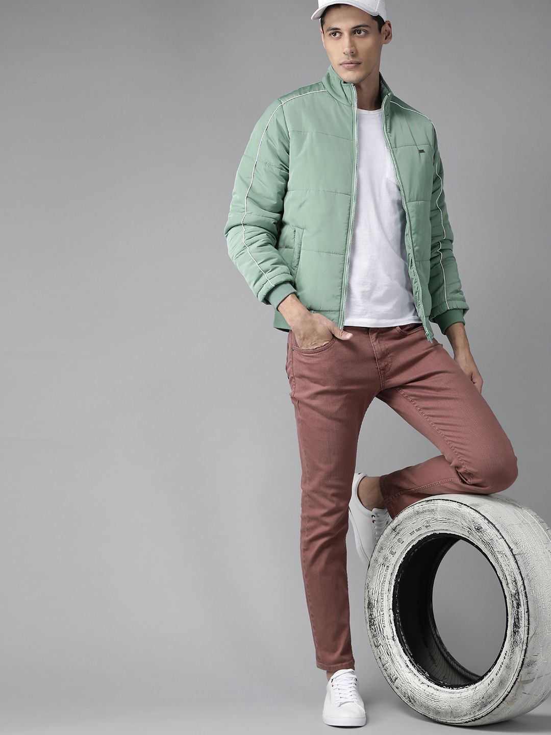 Buy Roadster Men Mint Green Solid Bomber Jacket - Jackets for Men