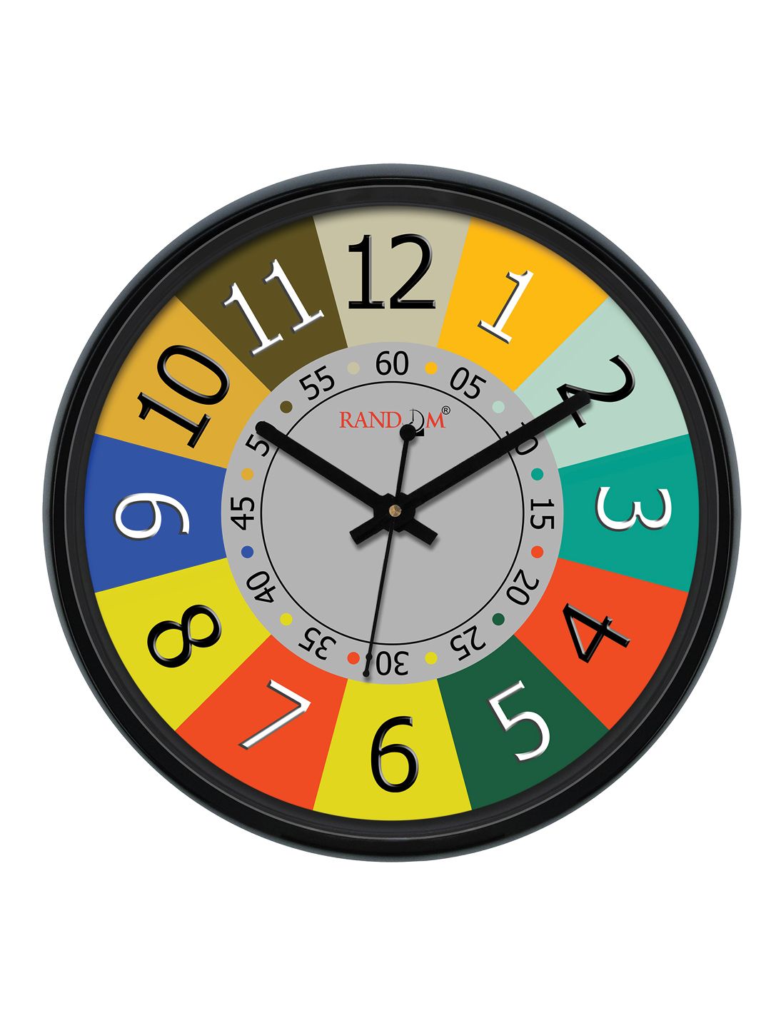 RANDOM Green & Yellow Printed Contemporary Wall Clock 30.48 cm-image-42