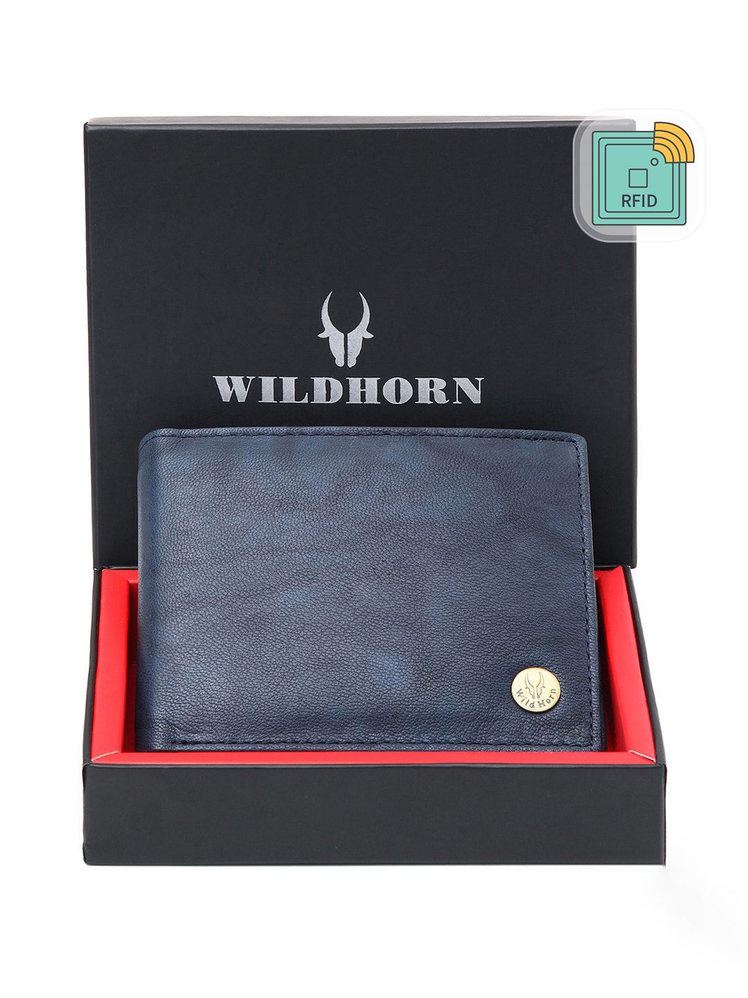 WildHorn Men Blue Textured Two Fold Wallet-picture-35