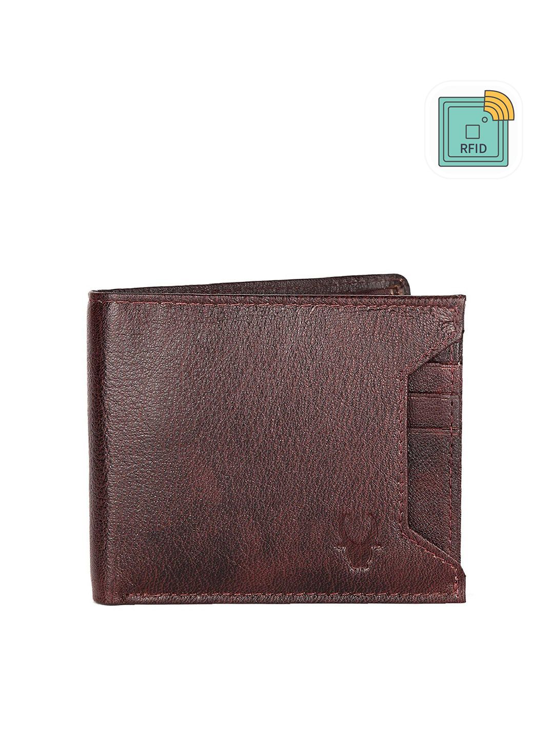WildHorn Men Maroon Solid Leather RFID Two Fold Wallet-picture-41