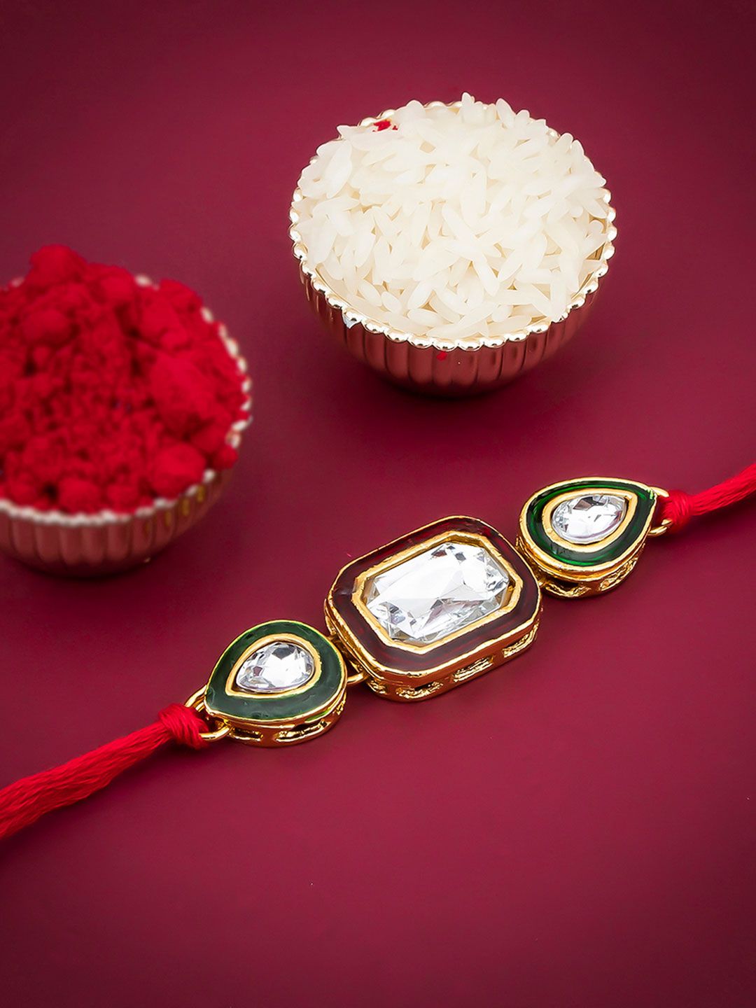 Sukkhi Rakhi Men Gold Plated Red Rakhi With Roli Chawal And Raksha Bandhan Greeting Card-picture-19