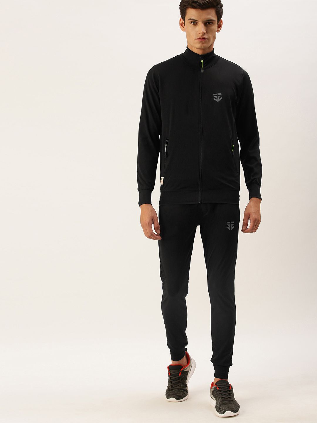 Sports52 wear Men Black Comfort Fit Solid Tracksuit-picture-20