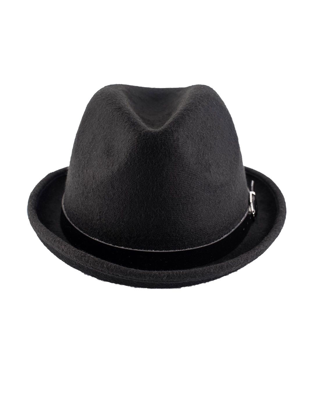 The Tie Hub Men Black Solid Fedora Hat-picture-19