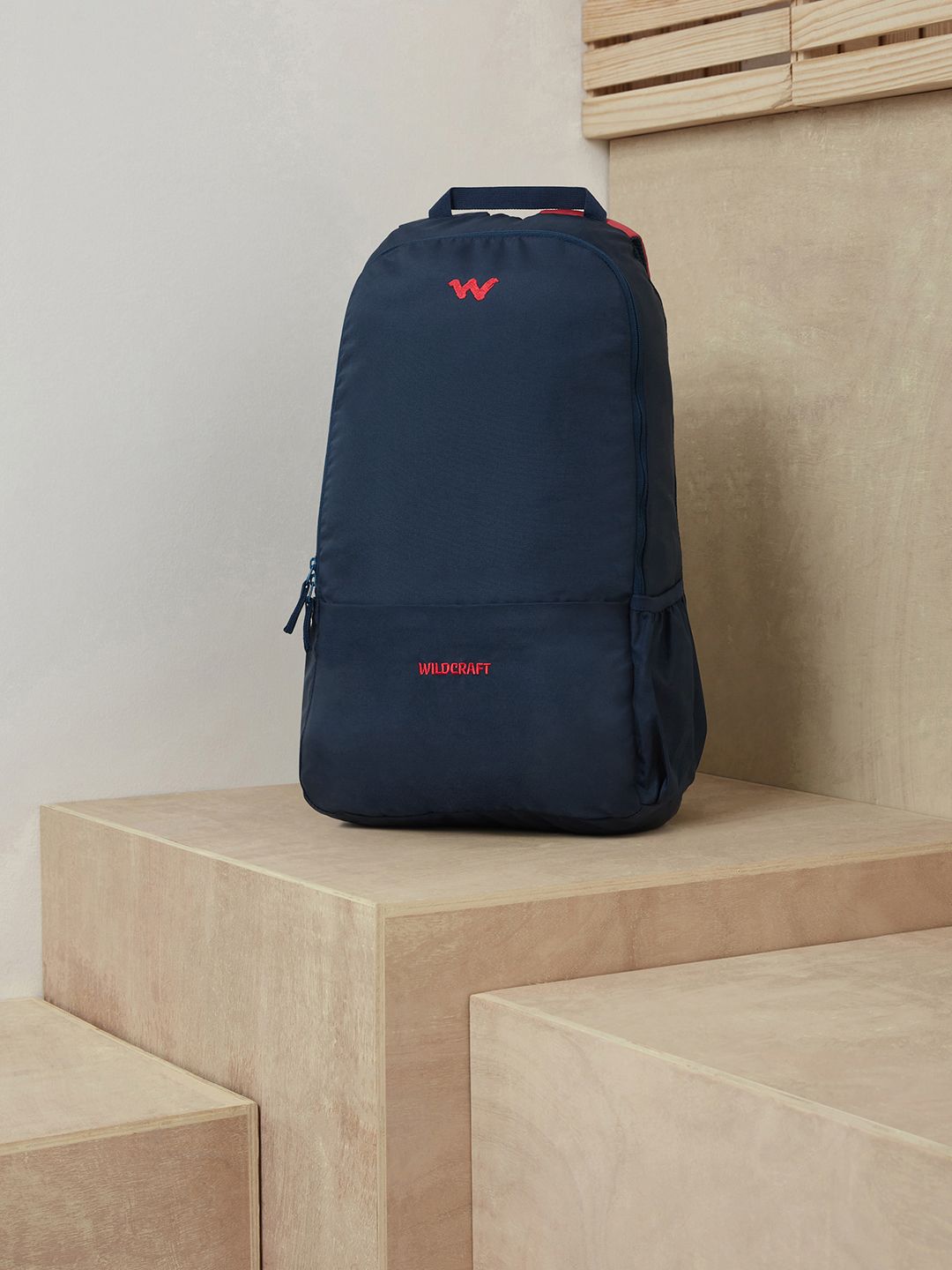 Wildcraft Unisex Navy Blue & Red Solid Backpack