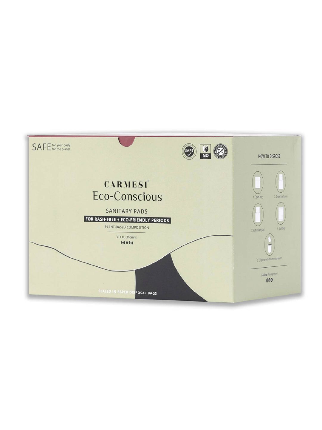 Carmesi - Eco-Conscious Sanitary Pads - White - L/XL - 30pcs