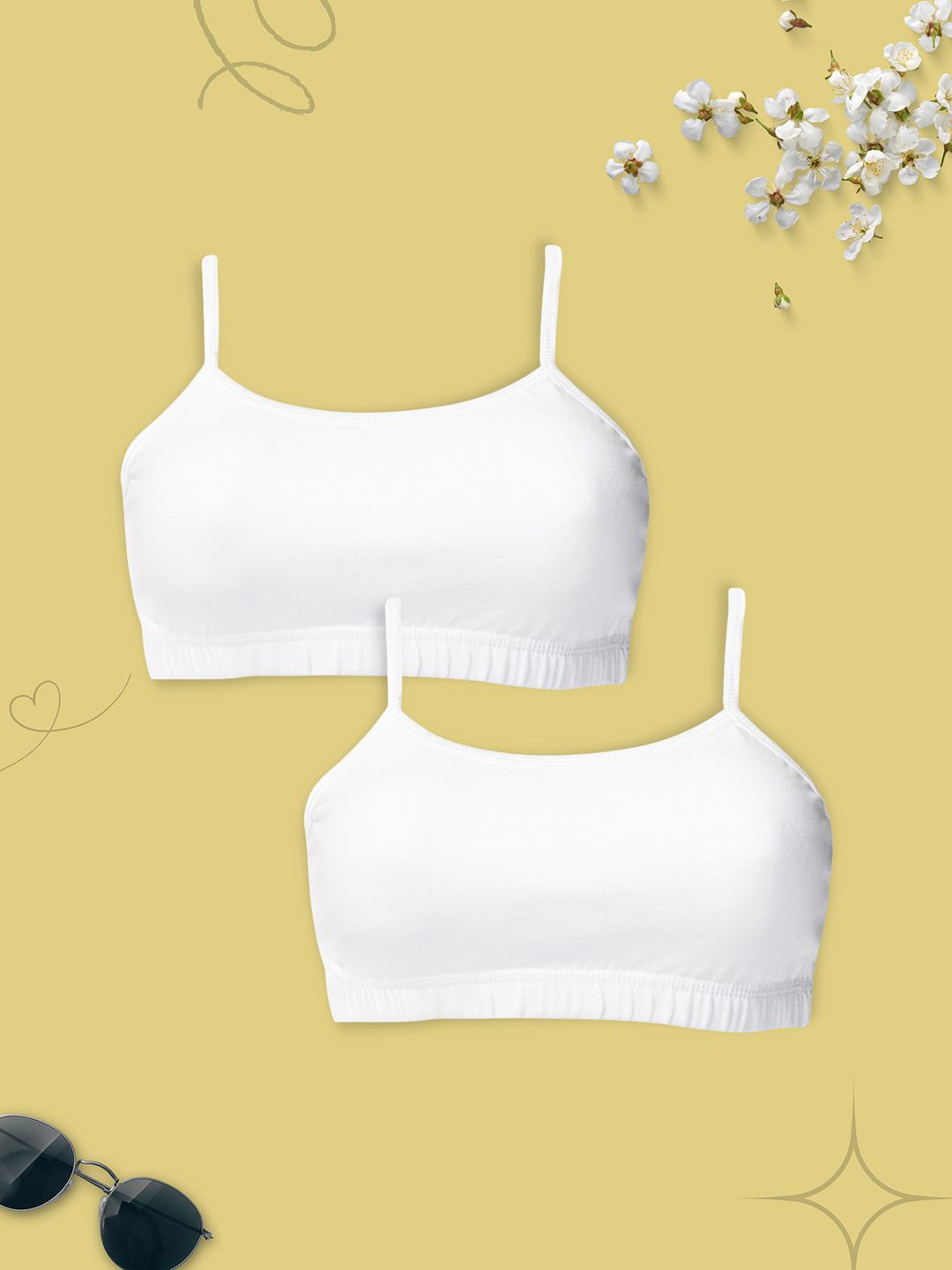 dchica Girls Pack Of 2 Double Layer Premium Cotton Non-Wired Non Padded Beginners Bra DCBRJU6863/xxxs-picture-18