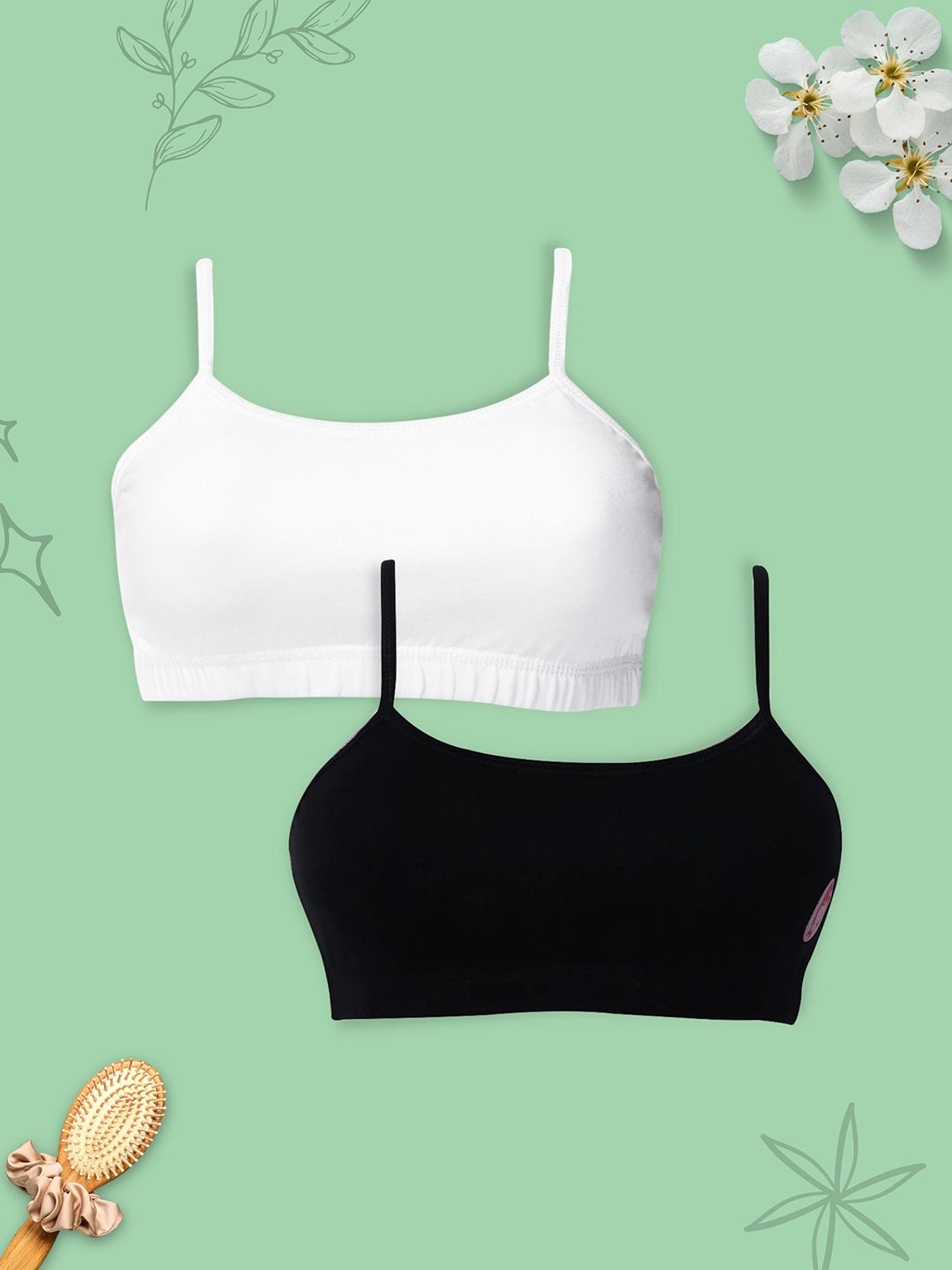 dchica Girls Pack Of 2 Double Layer Premium Cotton Non-Wired Non Padded Beginners Bra DCBRJU6856/xxxs-picture-19