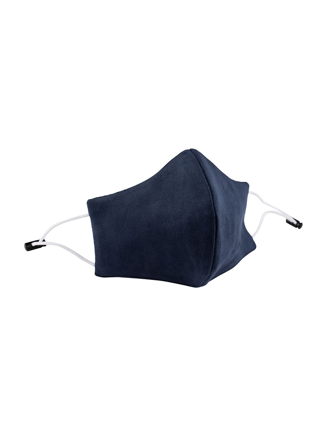 The Tie Hub Unisex Blue Solid 2-Ply Pure Cotton Reusable Suede Cloth Mask-image-36