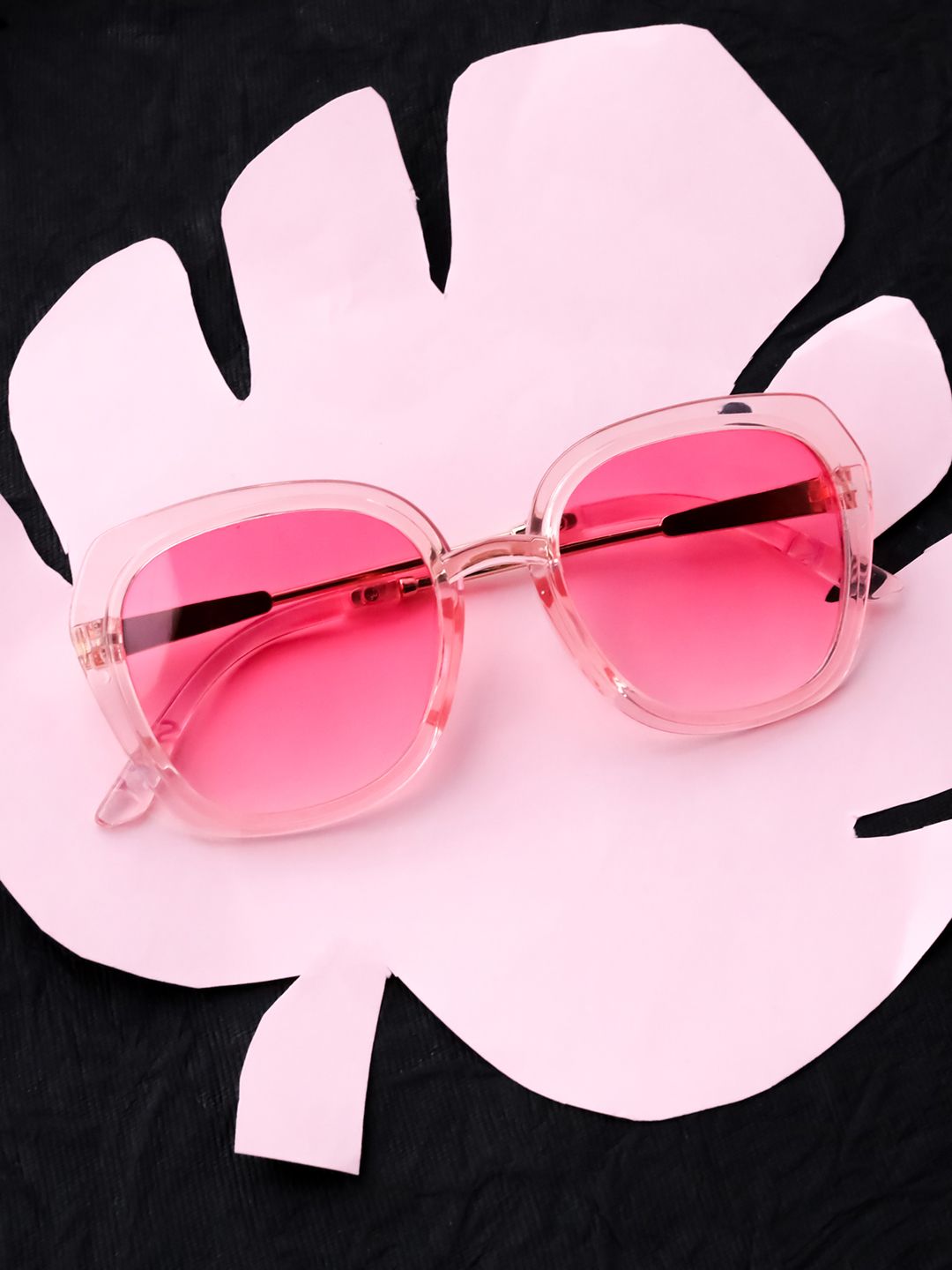 Spiky Kids Pink Lens & Pink Rectangle Sunglasses 2953_PINK_PINK