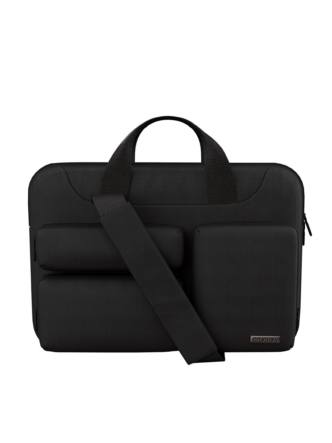 PROBUS Unisex Black 13.3 Inch Triple Pocket Laptop Sleeve-picture-28