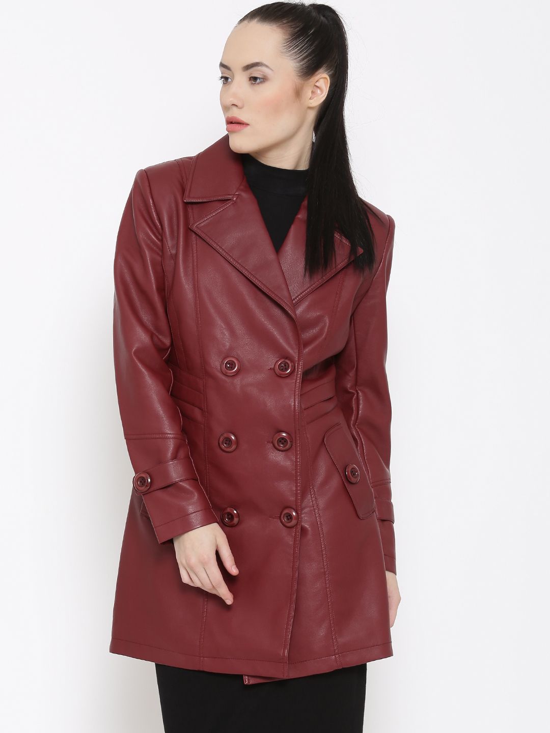 Fort Collins 5908 Ol Maroon Faux Leather Longline