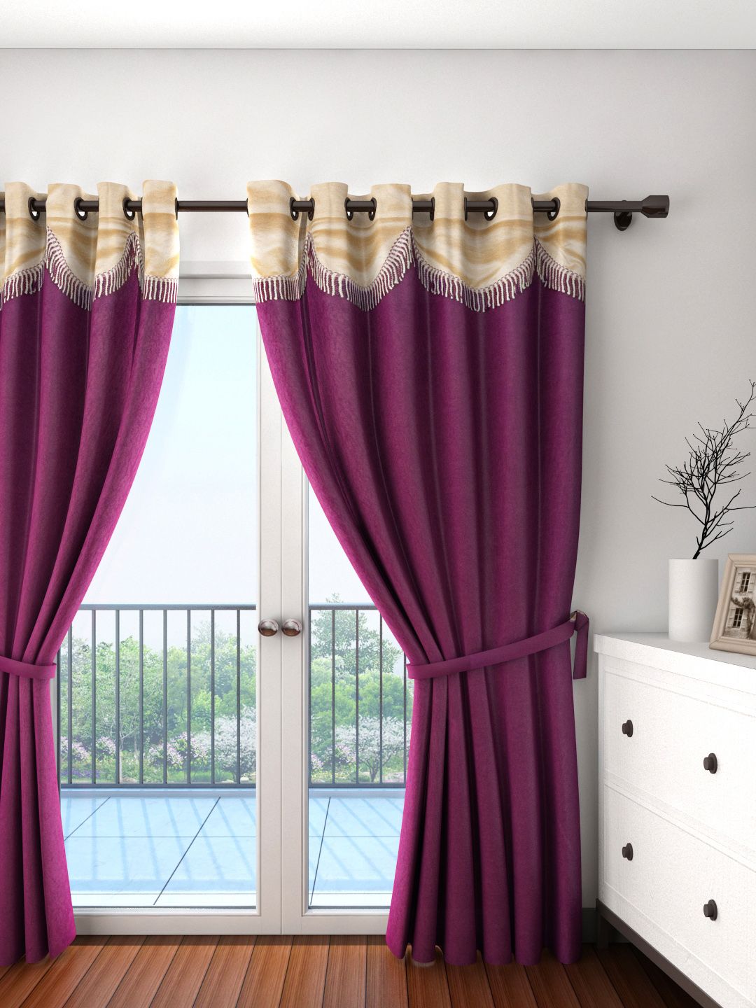 Cortina Purple Single Door Curtain-image-45