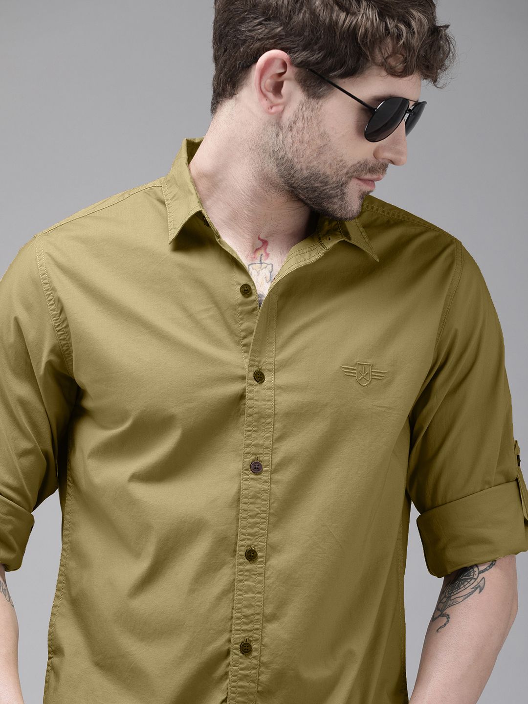 Roadster Men Olive Green Opaque Casual Shirt-picture-34