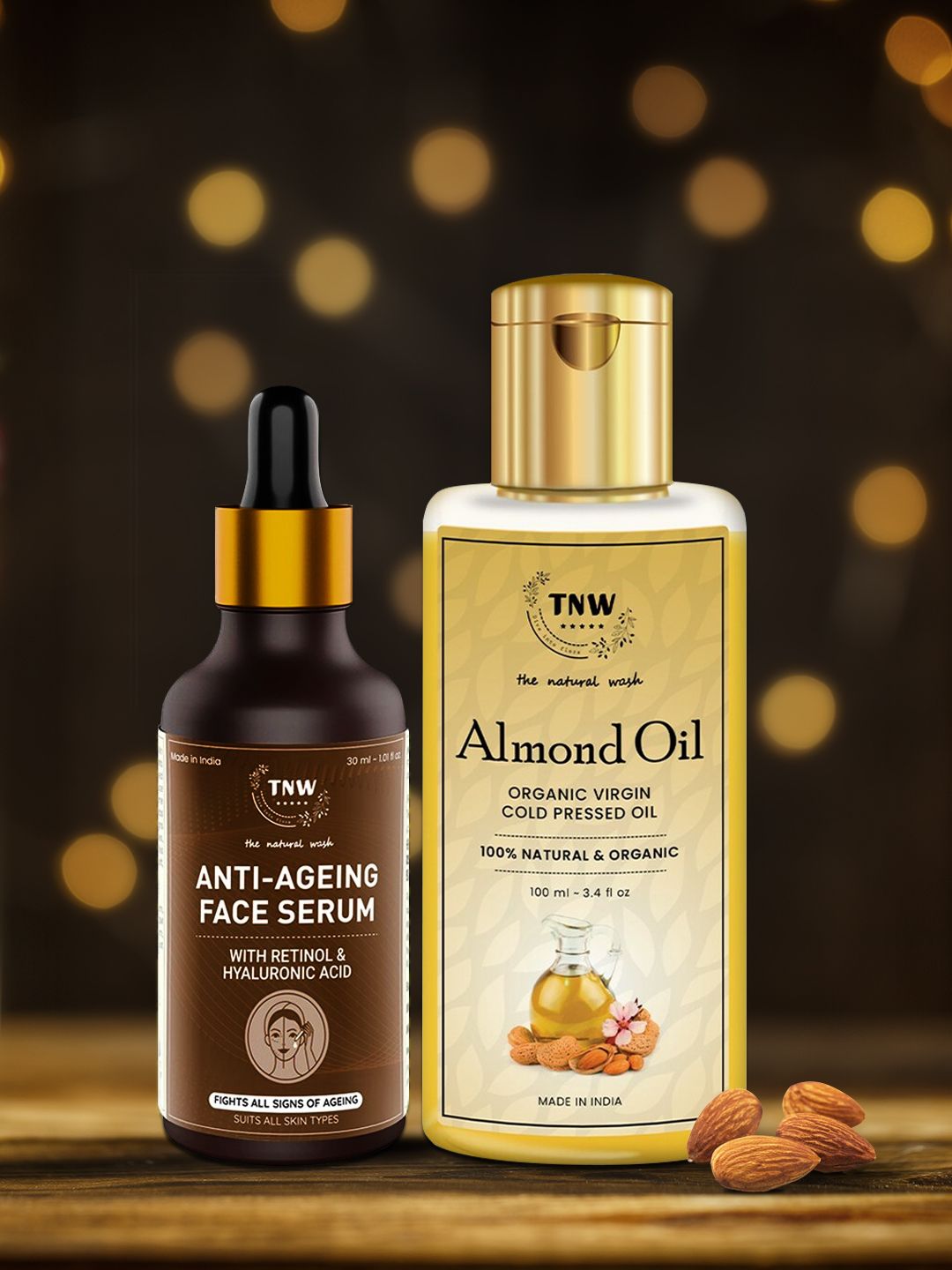 TNW The Natural Wash Combo of 2 Anti Aging Serum 30 ml & Almond Oil 100 ml-picture-12