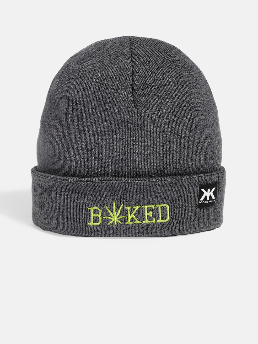 Kook N Keech Unisex Grey Embroidered Beanie-picture-35