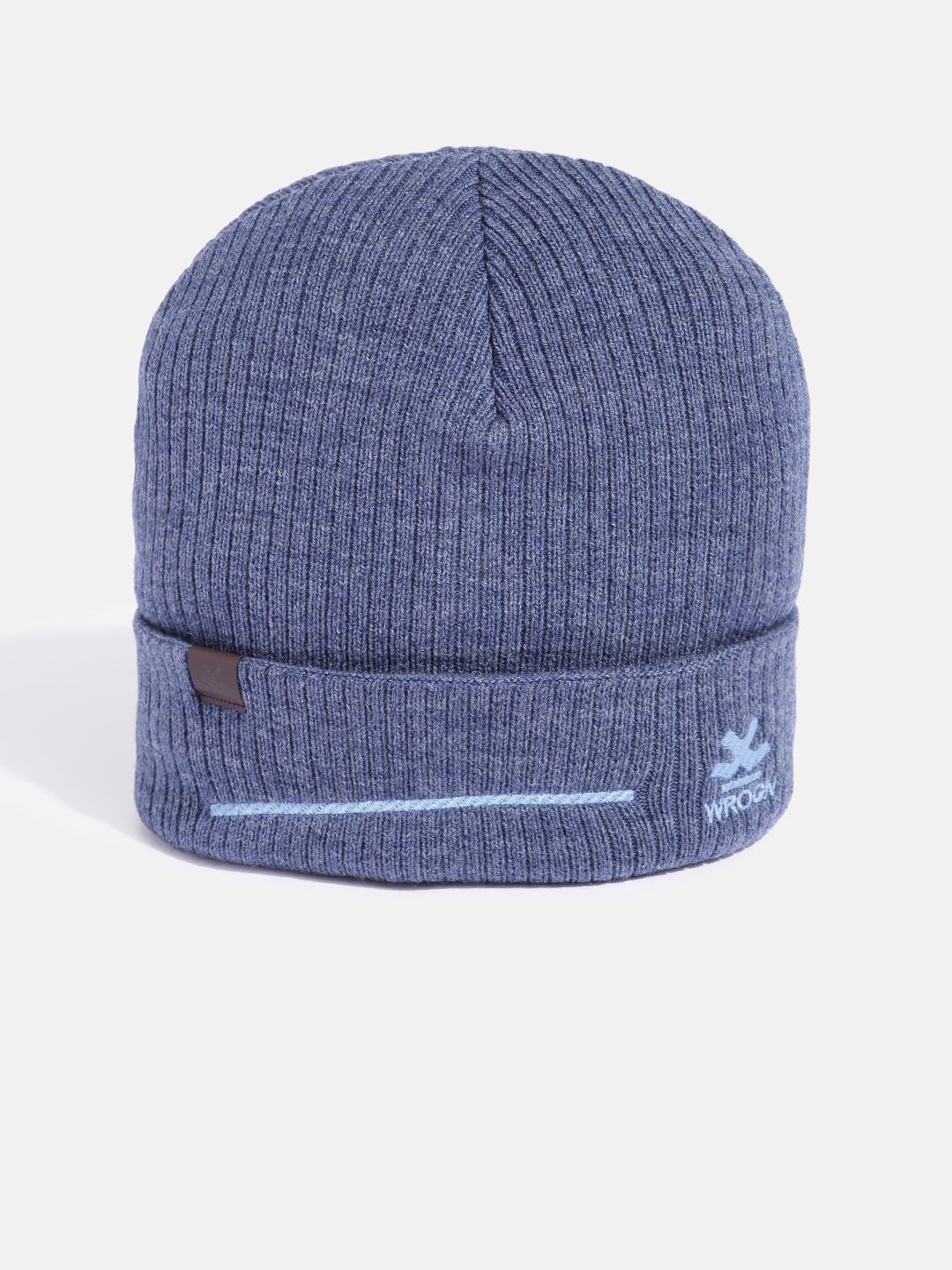 WROGN Unisex Blue Brand Logo Embroidered Beanie-picture-42