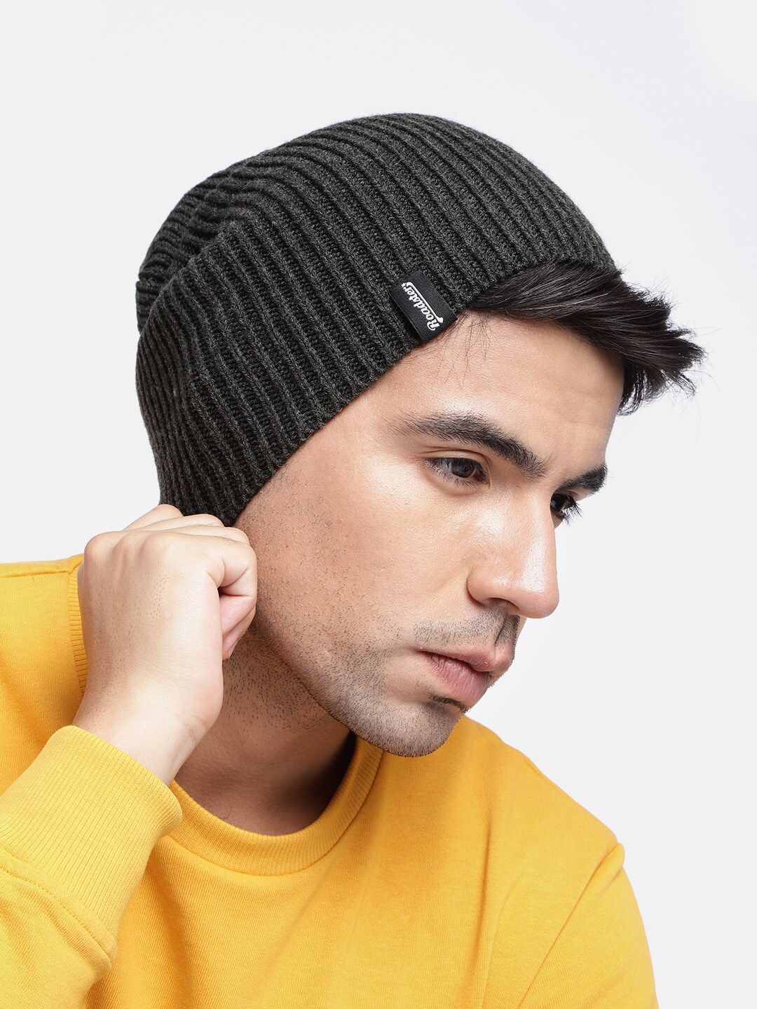 Roadster Unisex Charcoal Grey Solid Beanie-image-16