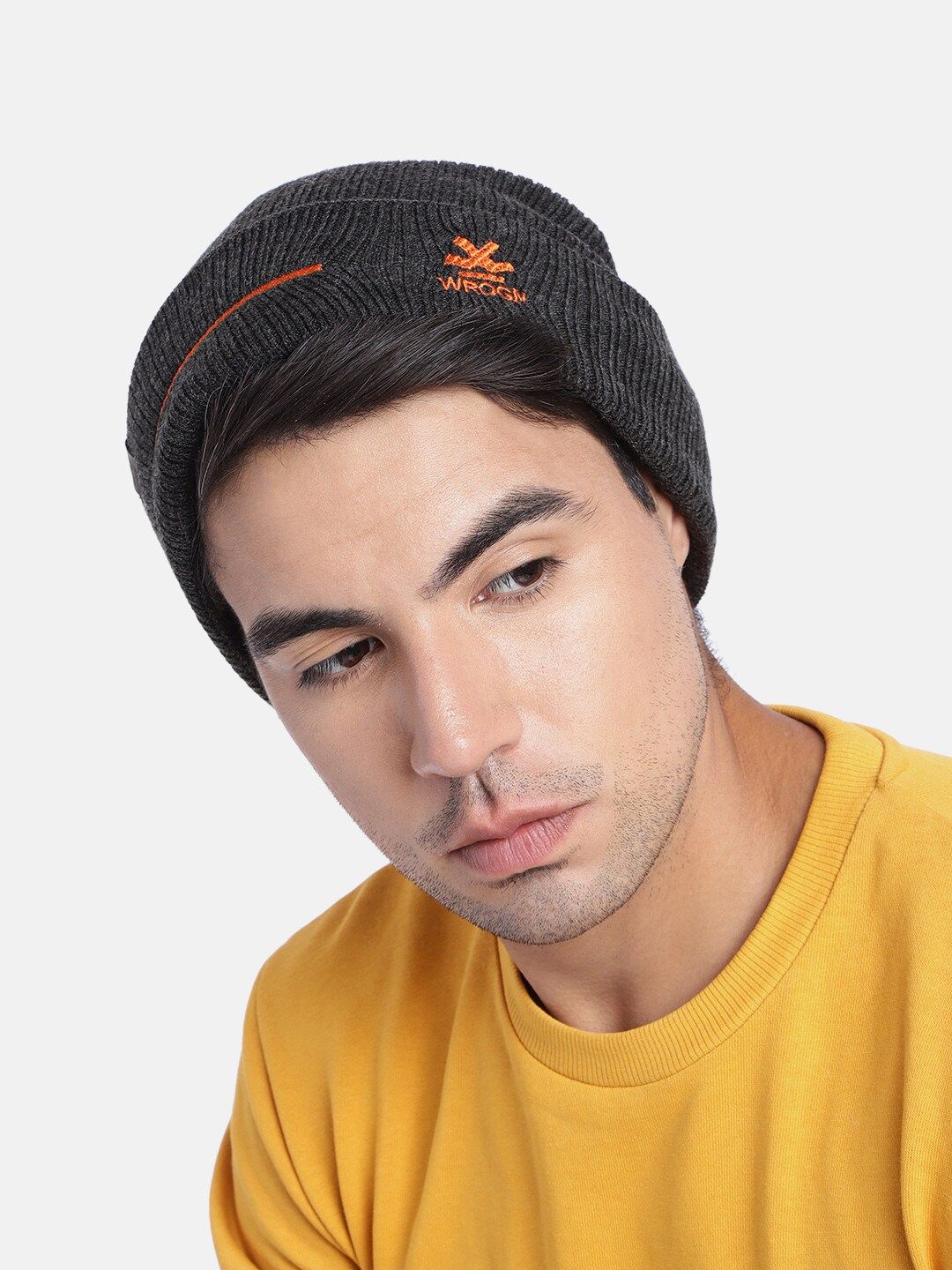 WROGN Unisex Grey Woollen Beanie-picture-30
