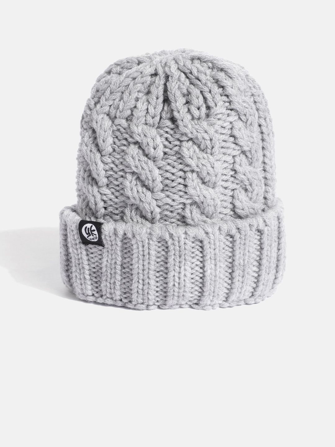 YK Kids Grey Cable Knit Self-Design Beanie-image-44