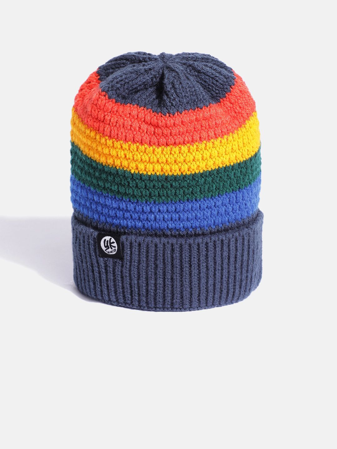 YK Kids Multicoloured Striped Beanie-picture-13