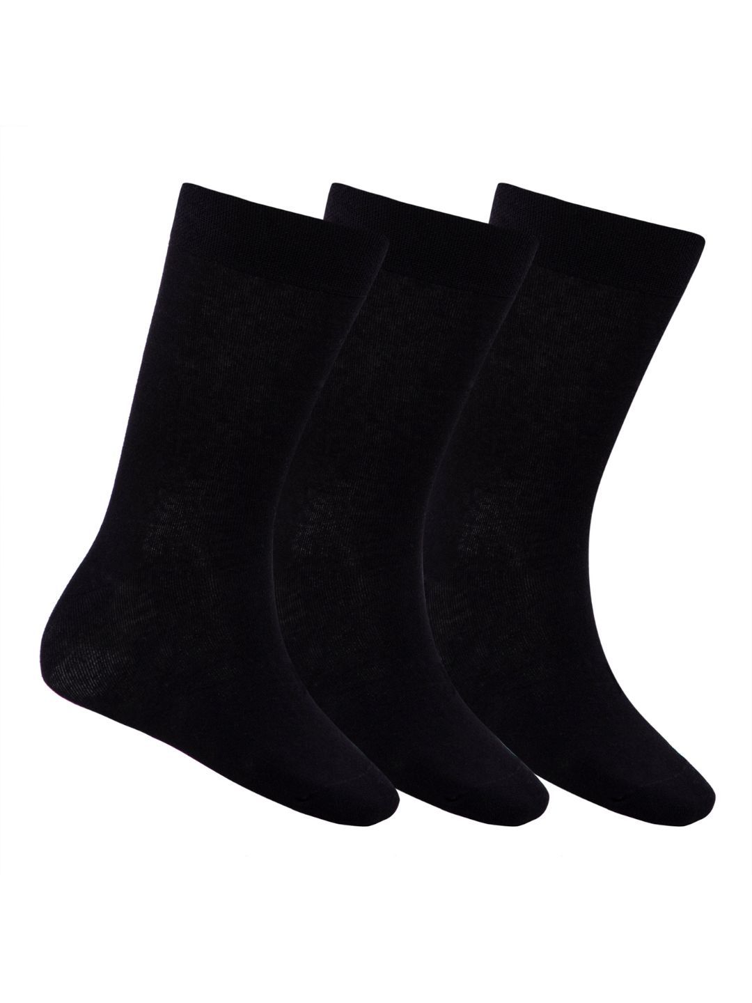 N2S NEXT2SKIN Men Pack Of 3 Black Solid Calf-Length Socks-picture-39