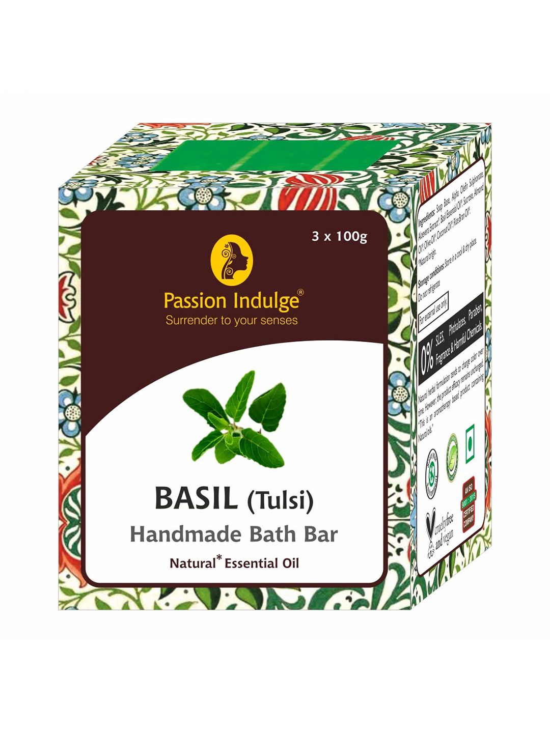 Passion Indulge Pack of 3 Natural Handmade Basil Bath Bar Soaps-picture-46