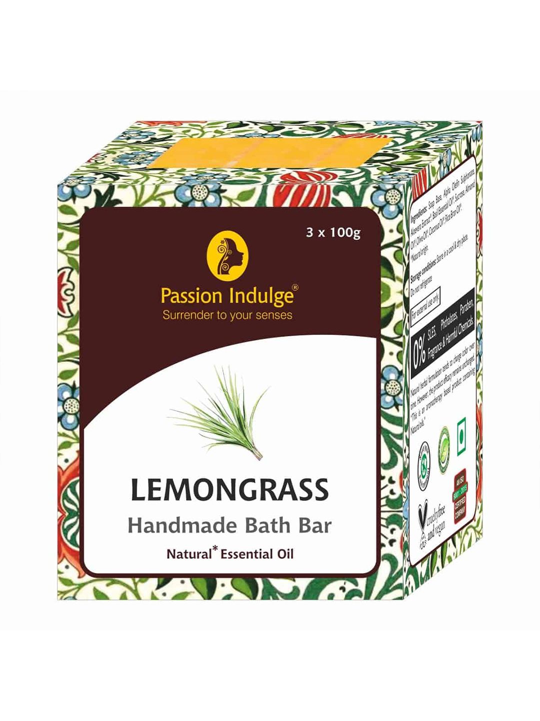 Passion Indulge Pack of 3 Natural Handmade Lemongrass Bath Bar Soaps-image-25