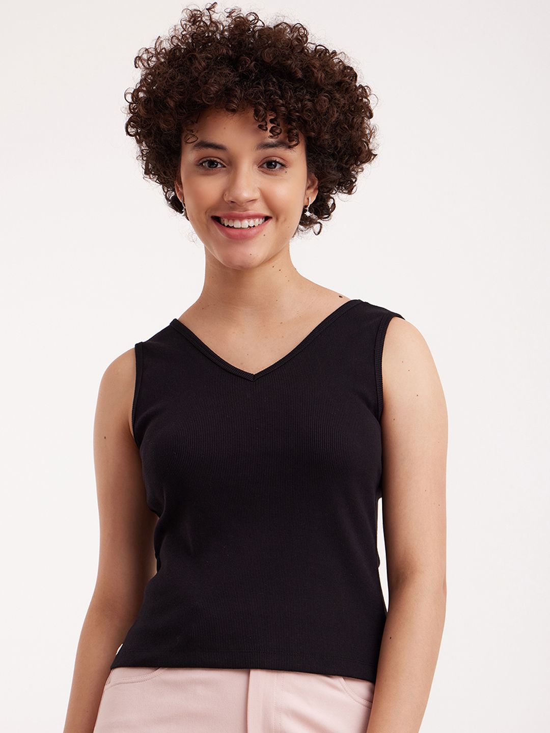 fable street FableStreet LivIn V-Neck Regular Top-picture-23