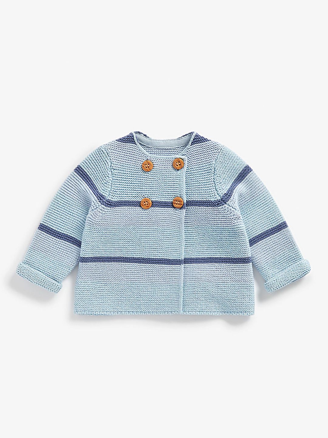 mothercare Infant Boys Blue Striped Organic Cotton Cardigan-picture-58