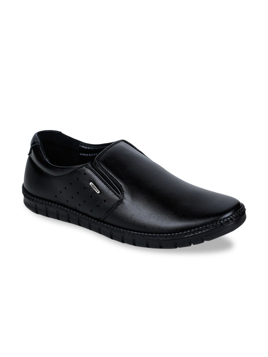 Liberty Men Black Solid Formal Shoes