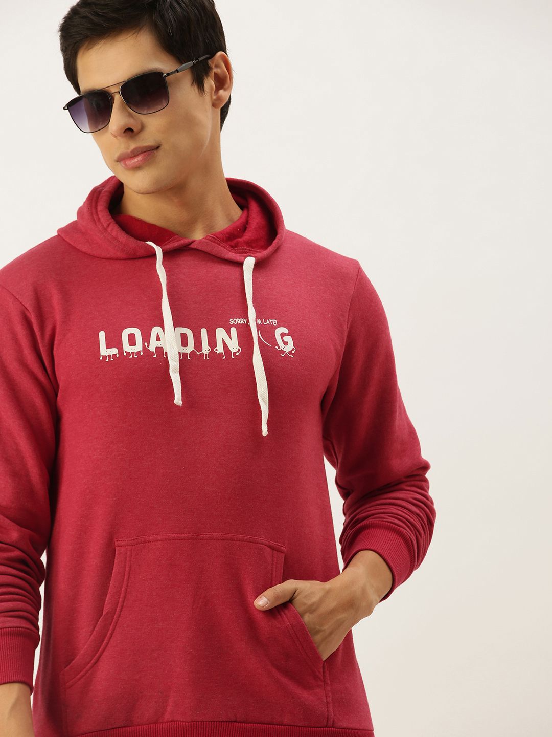 cahoot Campus Sutra Men Maroon Printed Hooded Sweatshirt-picture-19