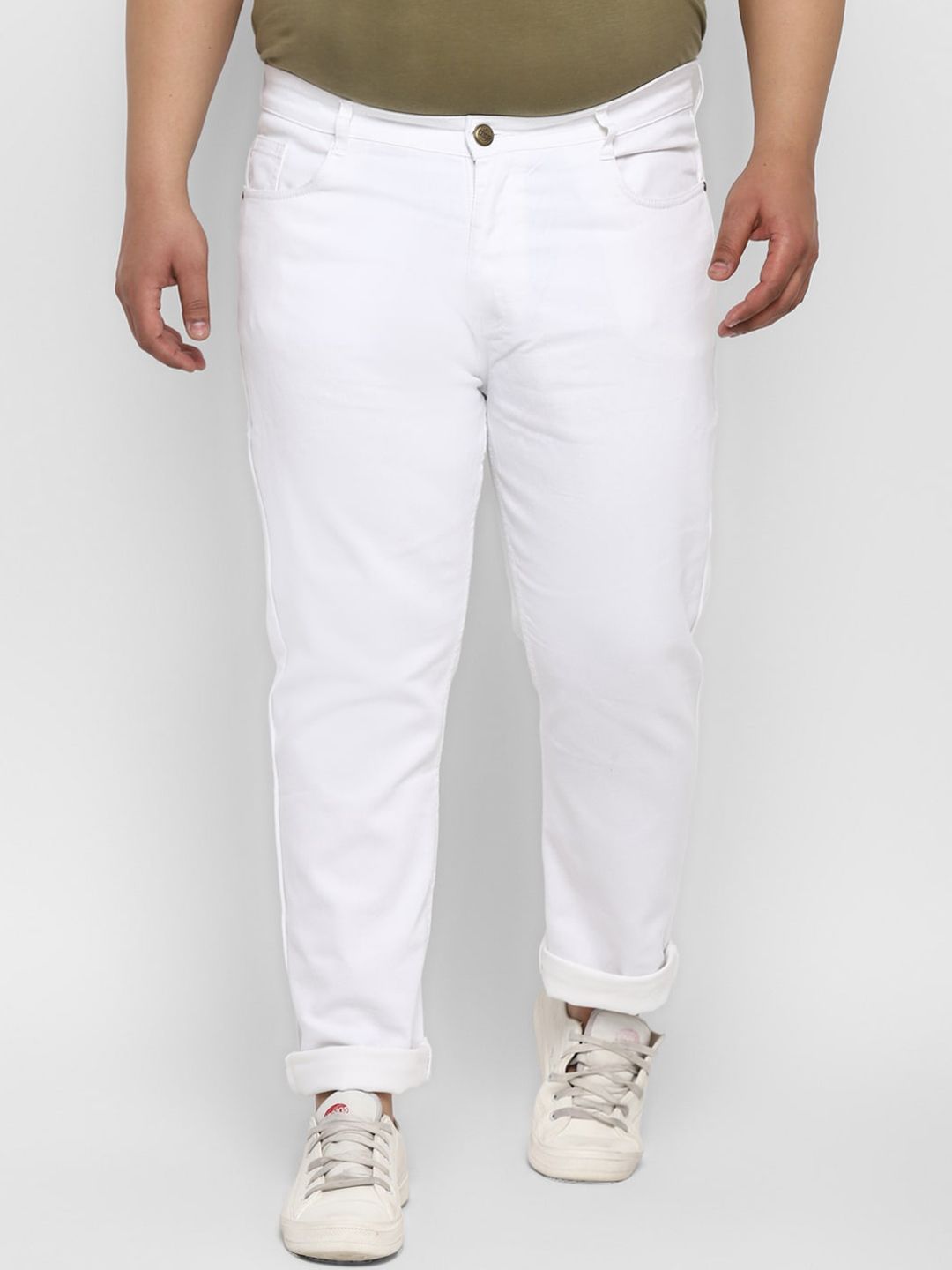 Urbano Plus Men White Regular Fit Stretchable Jeans-picture-24